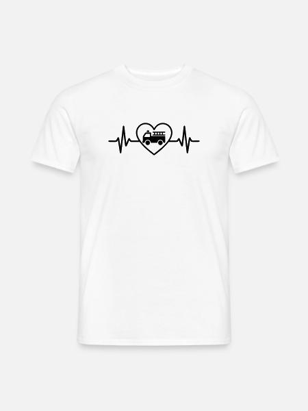 Fire Truck Heart - Men's T-Shirt - white