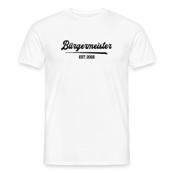 Mayor since 2026 Election Municipal Councillor Politician - Men's T-Shirt - white - Front - AI Model Male 178 dark (178cm)
