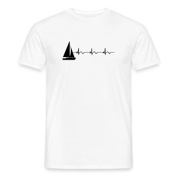 Segelboot Segeln EKG Herzschlag - Männer T-Shirt - Weiß - Vorne - AI Model Male 178 dark (178cm)