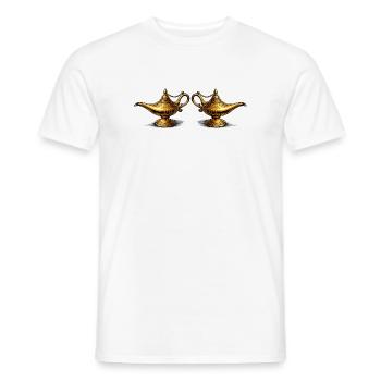 Lampes à huile dorées - T-shirt homme - blanc - Devant - AI Model Male 178 dark (178cm)