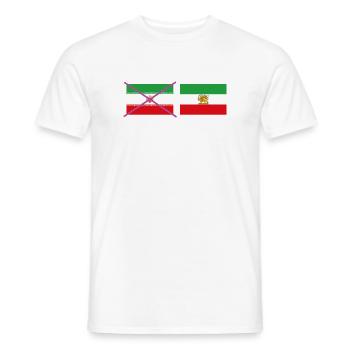 Flaggenkreuz Iran – grafischer Kreuzverschluss - Männer T-Shirt - Weiß - Vorne - AI Model Male 178 dark (178cm)