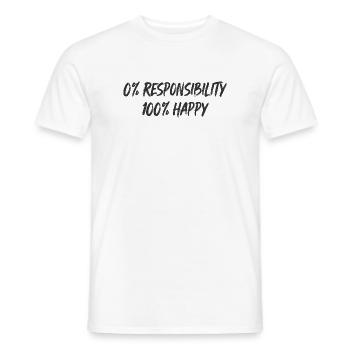 0% Verantwortung 100% Glück - Männer T-Shirt - Weiß - Vorne - AI Model Male 178 dark (178cm)