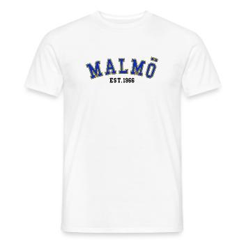Malmö Est. 1966 - Men's T-Shirt - white - Front - AI Model Male 178 dark (178cm)