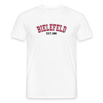 Bielefeld Est. 1986 - Men's T-Shirt - white - Front - AI Model Male 178 dark (178cm)