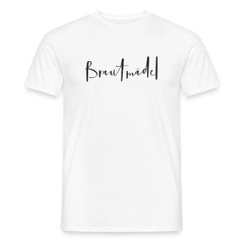 Brautmädel – Lustiges Hochzeits-Textdesign - Männer T-Shirt - Weiß - Vorne - AI Model Male 178 dark (178cm)