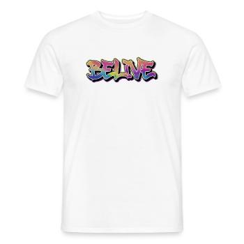 BELIVE Graffiti Rainbow - Men's T-Shirt - white - Front - AI Model Male 178 dark (178cm)