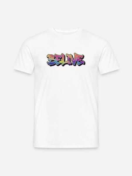 BELIVE Graffiti Rainbow - Men's T-Shirt - white
