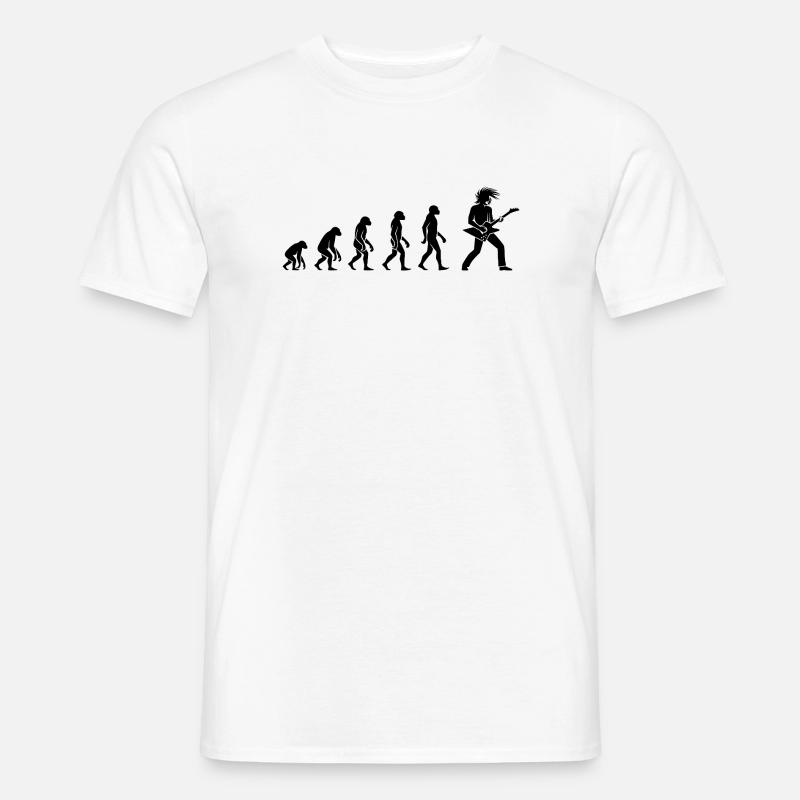 Evolution Rock 'n' Roll Guitarist Design - Men's T-shirt - white