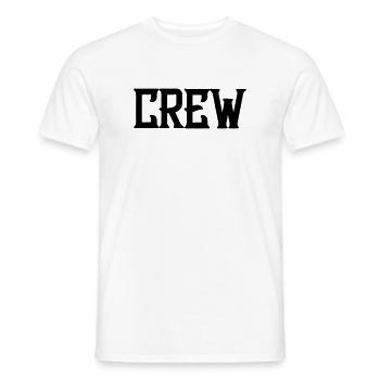 crew_schrift - Men's T-Shirt - white - Front - AI Model Male 178 dark (178cm)