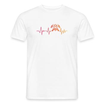 Feuerwehrmann Sunset Heartbeat Feuerwehrmann - Männer T-Shirt - Weiß - Vorne - AI Model Male 178 dark (178cm)