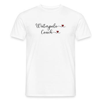 Waterpolo Coach with a Heart Design - Men's T-Shirt - white - Front - AI Model Male 178 dark (178cm)