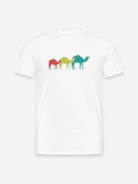 Kamel Trio Retro-Look - Männer T-Shirt - Weiß