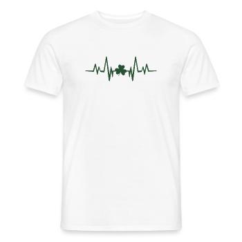 Kleeblatt-Herzschlag - Männer T-Shirt - Weiß - Vorne - AI Model Male 178 dark (178cm)