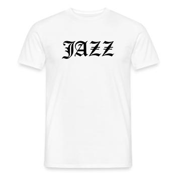 Jazz-Gothic-Logo-Logo T-Shirt - Männer T-Shirt - Weiß - Vorne - AI Model Male 178 dark (178cm)