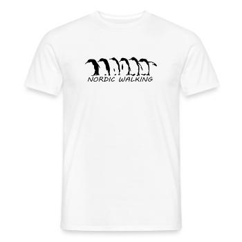 nordic walking manchots - T-shirt homme - blanc - Devant - AI Model Male 178 dark (178cm)