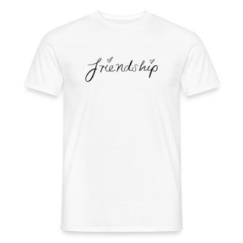amitié - T-shirt homme - blanc - Devant - AI Model Male 178 dark (178cm)