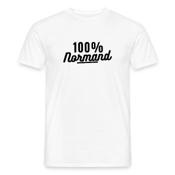100% normand. t-shirt normandie - T-shirt homme - blanc - Devant - AI Model Male 178 dark (178cm)