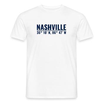 Nashville Koordinaten Stamp - Männer T-Shirt - Weiß - Vorne - AI Model Male 178 dark (178cm)