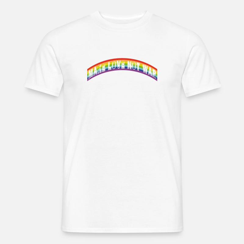 make love not war | rainbow flag - Männer T-Shirt - Weiß