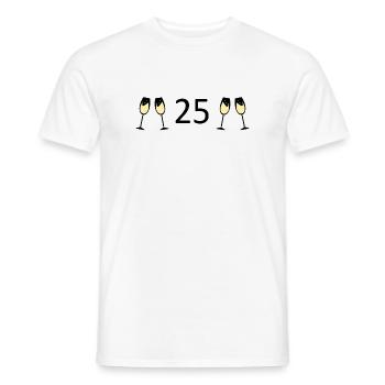 25e anniversaire 25e anniversaire 25 ans Numéro 25 - T-shirt homme - blanc - Devant - AI Model Male 178 dark (178cm)