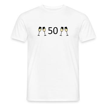 50th Birthday 50 Years Anniversary 50 Number 50 Black - Men's T-Shirt - white - Front - AI Model Male 178 dark (178cm)