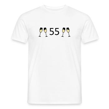 55th Birthday 55th Anniversary 55 Number 55 black - Men's T-Shirt - white - Front - AI Model Male 178 dark (178cm)