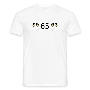 65th Birthday 65 Years Anniversary 65 Number 65 Black - Men's T-Shirt - white - Front - AI Model Male 178 dark (178cm)