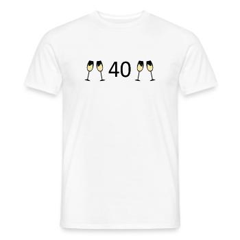 40th Birthday 40th Anniversary 40 Number 40 black - Men's T-Shirt - white - Front - AI Model Male 178 dark (178cm)