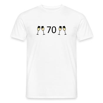 70th Birthday 70 Years Anniversary 70 Number 70 Black - Men's T-Shirt - white - Front - AI Model Male 178 dark (178cm)
