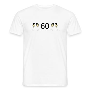 60.Geburtstag 60 Jahre Jubiläum 60 Zahl 60 schwarz - Männer T-Shirt - Weiß - Vorne - AI Model Male 178 dark (178cm)