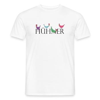 Humorvolle Hühner mit Wortspiel - Männer T-Shirt - Weiß - Vorne - AI Model Male 178 dark (178cm)