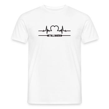 Heartbeat Metal Worker Heart ECG Metal Worker Woman - Men's T-Shirt - white - Front - AI Model Male 178 dark (178cm)