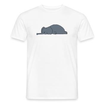 Fauler Elefant Schlaft Lustiger Sarkasmus Tierdesign - Männer T-Shirt - Weiß - Vorne - AI Model Male 178 dark (178cm)