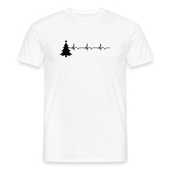 Weihnachtsbaum EKG Herzschlag Weihnachten Ugly - Männer T-Shirt - Weiß - Vorne - AI Model Male 178 dark (178cm)