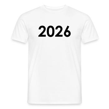 2026 - Männer T-Shirt - Weiß - Vorne - AI Model Male 178 dark (178cm)