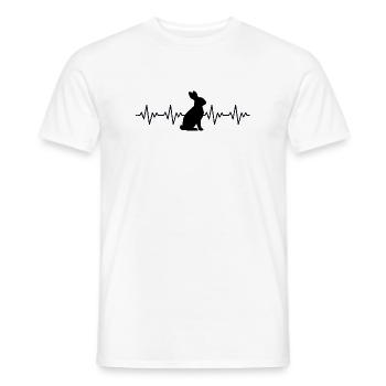Hase Kaninchen EKG Herzschlag - Männer T-Shirt - Weiß - Vorne - AI Model Male 178 dark (178cm)