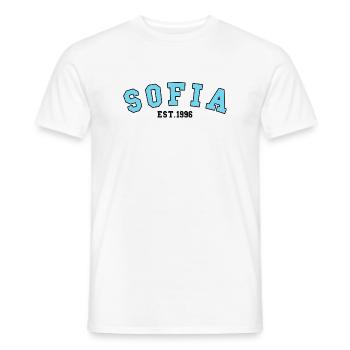 Sofia gegründet 1996 - Männer T-Shirt - Weiß - Vorne - AI Model Male 178 dark (178cm)