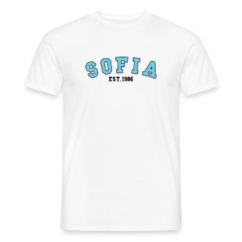 Sofia gegründet 1986 - Männer T-Shirt - Weiß - Vorne - AI Model Male 178 dark (178cm)