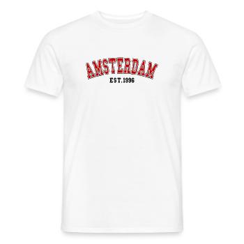 Amsterdam Fondé en 1996 - T-shirt homme - blanc - Devant - AI Model Male 178 dark (178cm)