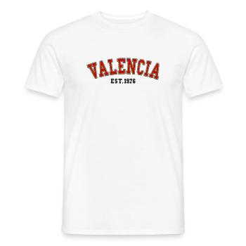 Valencia Est. 1976 - Men's T-Shirt - white - Front - AI Model Male 178 dark (178cm)
