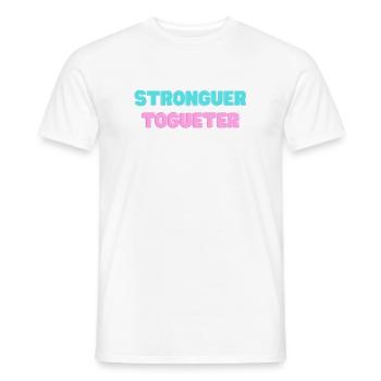 STRONGER_TOGUETER - Men's T-Shirt - white - Front - AI Model Male 178 dark (178cm)