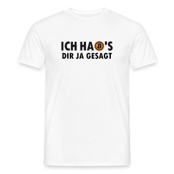Ich habs dir ja gesagt - I told you so - Bitcoin - Männer T-Shirt - Weiß - Vorne - AI Model Male 178 dark (178cm)
