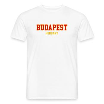 Budapest City Pride Varsity - Männer T-Shirt - Weiß - Vorne - AI Model Male 178 dark (178cm)