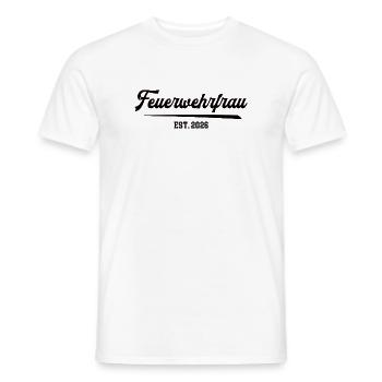 Feuerwehrfrau 2026 Ehrenamt Feuerwehr Frauen FFW - Männer T-Shirt - Weiß - Vorne - AI Model Male 178 dark (178cm)