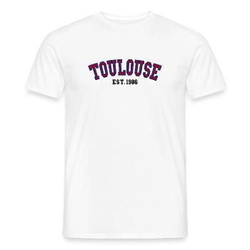 Toulouse fondée en 1986 - T-shirt homme - blanc - Devant - AI Model Male 178 dark (178cm)