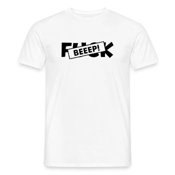 Zensur Piep Geräusch Fuck - Männer T-Shirt - Weiß - Vorne - AI Model Male 178 dark (178cm)