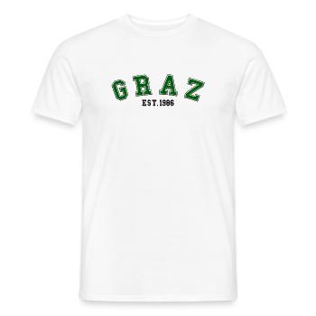 Graz fondée en 1986 - T-shirt homme - blanc - Devant - AI Model Male 178 dark (178cm)