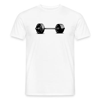 Barbell - Men's T-Shirt - white - Front - AI Model Male 178 dark (178cm)