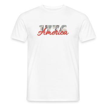 1776 America Script Overlay - Männer T-Shirt - Weiß - Vorne - AI Model Male 178 dark (178cm)