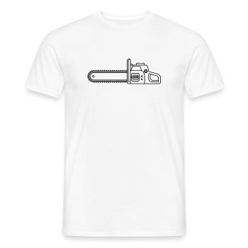 tronçonneuse - T-shirt homme - blanc - Devant - AI Model Male 178 dark (178cm)